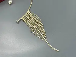 خرید گوشواره کراس طرح مروارید و نگین دار &bull; گالری بدلیجات ترنج