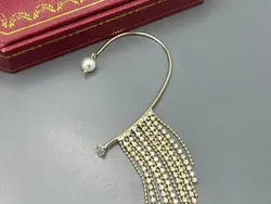 خرید گوشواره کراس طرح مروارید و نگین دار &bull; گالری بدلیجات ترنج