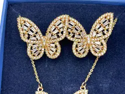 نیم ست طرح پروانه فول نگین &bull; گالری بدلیجات ترنج