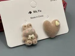 گوشواره عروسکی و فانتزی طرح خرس و قلب &bull; گالری بدلیجات ترنج