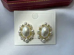 گوشواره مرواریدی و نگین کاری مجلسی &bull; گالری بدلیجات ترنج