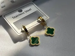 گوشواره ونکلیف سبز &bull; گالری بدلیجات ترنج