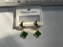 گوشواره ونکلیف سبز &bull; گالری بدلیجات ترنج