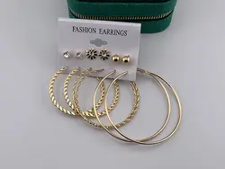 پک گوشواره میخی و حلقه ای دایره &bull; گالری بدلیجات ترنج