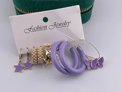 پک انگشتر ستاره و پروانه بنفش &bull; گالری بدلیجات ترنج