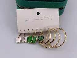 پک انگشتر پنج تایی قلب سبز &bull; گالری بدلیجات ترنج