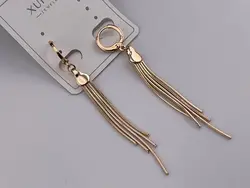 گوشواره طرح طلا با آویز شرابه ای &bull; گالری بدلیجات ترنج