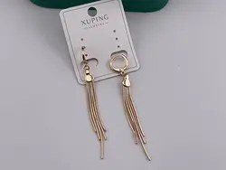 گوشواره طرح طلا با آویز شرابه ای &bull; گالری بدلیجات ترنج