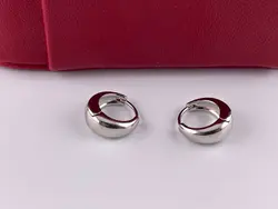گوشواره حلقه ای نقره ای ظریف ژوپینگ • گالری بدلیجات ترنج