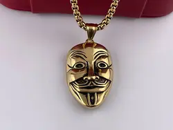 گردنبند استیل مردانه V for Vendetta &bull; گالری بدلیجات ترنج
