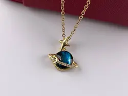 خرید گردنبند سیاره زحل طرح ظریف ماه و ستاره • گالری بدلیجات ترنج