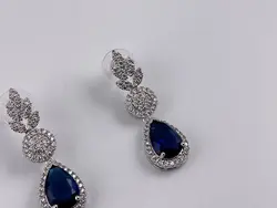 ست زنانه مجلسی طرح گل با نگین های اشکی &bull; گالری بدلیجات ترنج