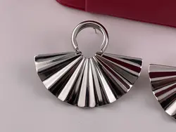 گوشواره مینیمال نقره ای استیل &bull; گالری بدلیجات ترنج