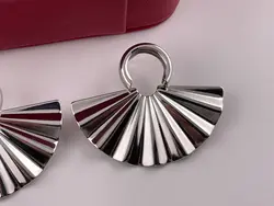 گوشواره مینیمال نقره ای استیل &bull; گالری بدلیجات ترنج