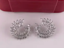 خرید گوشواره مجلسی شیک نقره ای &bull; گالری بدلیجات ترنج