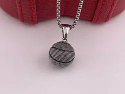 گردنبند توپ بسکتبال مردانه نقره ای &bull; گالری بدلیجات ترنج
