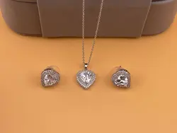 نیم ست قلب نگینی &bull; گالری بدلیجات ترنج