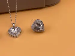 نیم ست قلب نگینی &bull; گالری بدلیجات ترنج