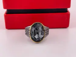 خرید انگشتر مردانه اسپرت سنگ نقره ای • گالری بدلیجات ترنج