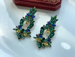 گوشواره سبز بلند 7cm &bull; گالری بدلیجات ترنج