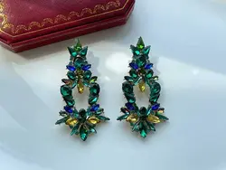 گوشواره سبز بلند 7cm &bull; گالری بدلیجات ترنج