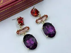 گوشواره مجلسی نگین دار &bull; گالری بدلیجات ترنج