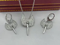 نیم ست آنجل گوشواره و گردنبند نقره ای &bull; گالری بدلیجات ترنج