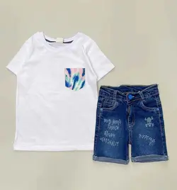 نیشرت سفید جیبدار کد 2368 - لباس بچه گانه شکرلر