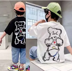 تیشرت شلوارک لی پشت تدی سفید - لباس بچه گانه شکرلر