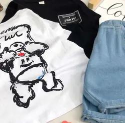 تیشرت شلوارک لی پشت تدی سفید - لباس بچه گانه شکرلر