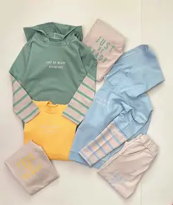 هودی شلوار آستین راه راه - لباس بچه گانه شکرلر