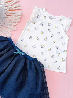 دامن سرمه ای چهارخانه