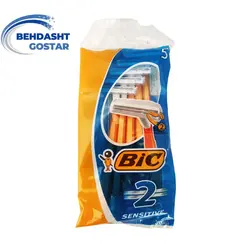 خودتراش بیک مدل Sensitive (2 تیغه نارنجی) 5 عددی