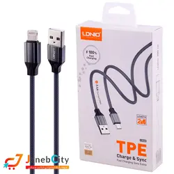 کابل شارژ و انتقال دیتا 2 متری Lightning الدینیو (LDNIO) مدل LS442 - جانب سیتی