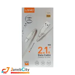 کابل شارژ و انتقال دیتا 1 متری microUSB الدینیو (LDNIO) مدل LS371 - جانب سیتی