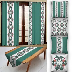 خرید کاور کوسن کد 630 (ست سبز نارنجی) | فروشگاه اینترنتی پرده و کوسن شیک نقش