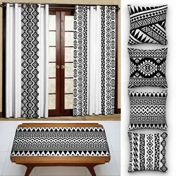 خرید کاور کوسن کد 684 (ست سیاه سفید) | فروشگاه اینترنتی پرده و کوسن شیک نقش