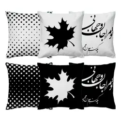 خرید کاور کوسن کد 722 (ست سیاه سفید) | فروشگاه اینترنتی پرده و کوسن شیک نقش