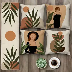 خرید کاور کوسن کد 749 (ست دختر و گل) | فروشگاه اینترنتی پرده و کوسن شیک نقش