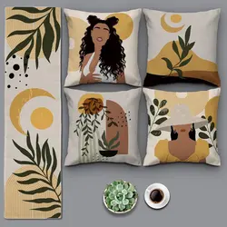 خرید کاور کوسن کد 761 (ست دختر و گل) | فروشگاه اینترنتی پرده و کوسن شیک نقش