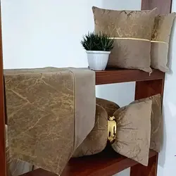 خرید کاور کوسن مخمل طلاکوب (طرح ماربل) | فروشگاه اینترنتی پرده و کوسن شیک نقش