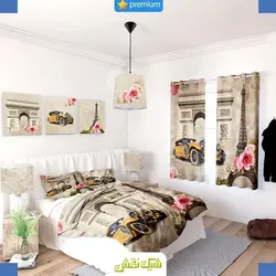 خرید روتختی طرح برج ایفل کد 100 | فروشگاه اینترنتی پرده و کوسن شیک نقش