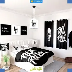 خرید روتختی طرح ROCK & ROLL کد 97 | فروشگاه اینترنتی پرده و کوسن شیک نقش
