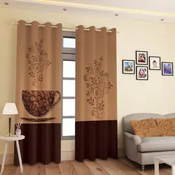 خرید پرده پانچی کد 483 (طرح گل قهوه ای) | فروشگاه اینترنتی پرده و کوسن شیک نقش
