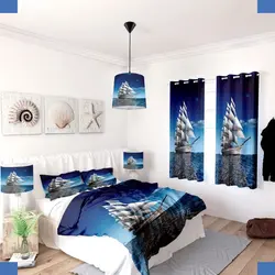 خرید روتختی طرح کشتی بادبانی کد 170 | فروشگاه اینترنتی پرده و کوسن شیک نقش