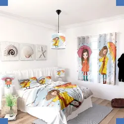 خرید روتختی طرح دختران کد 278 | فروشگاه اینترنتی پرده و کوسن شیک نقش