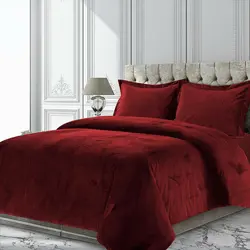 خرید روتختی مخمل کالیفرنیا زرشکی کد C5 | فروشگاه اینترنتی پرده و کوسن شیک نقش