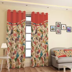 خرید پرده پانچی کد 526 (طرح فانتزی) | فروشگاه اینترنتی پرده و کوسن شیک نقش