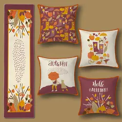 خرید کاور کوسن کد 782 (ست پاییزی) | فروشگاه اینترنتی پرده و کوسن شیک نقش