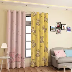 خرید پرده پانچی کد 599 (طرح خرس عروسکی) | فروشگاه اینترنتی پرده و کوسن شیک نقش